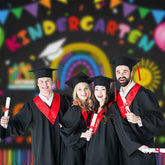 Aperturee - Colorful Balloon Crayon Kindergarden Grad Photo Backdrop